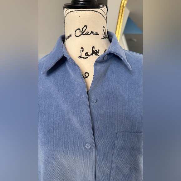 Zara Light Blue Textured Top - Picture 4 of 13